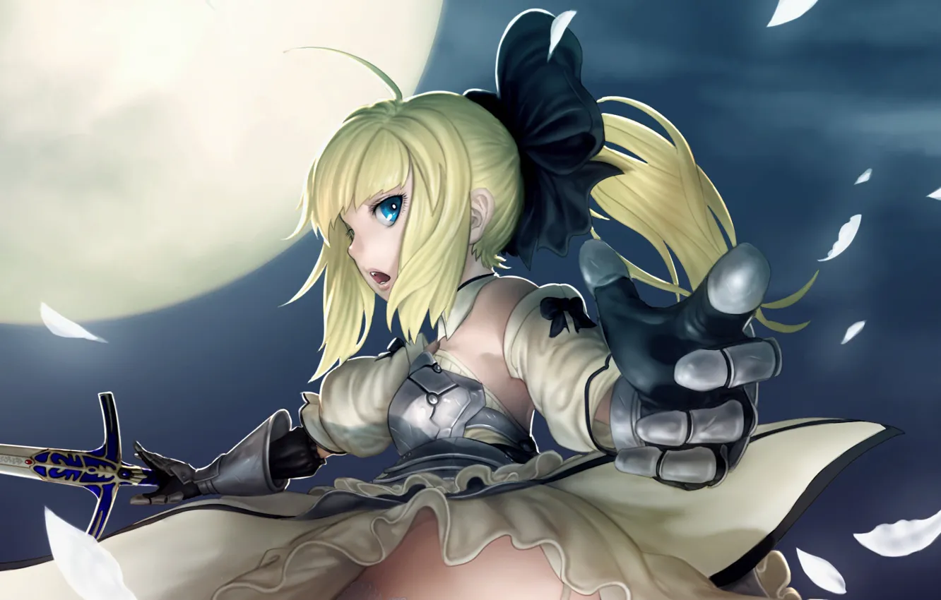 Photo wallpaper look, girl, anime, the saber, Fate stay night, Fate / Stay Night