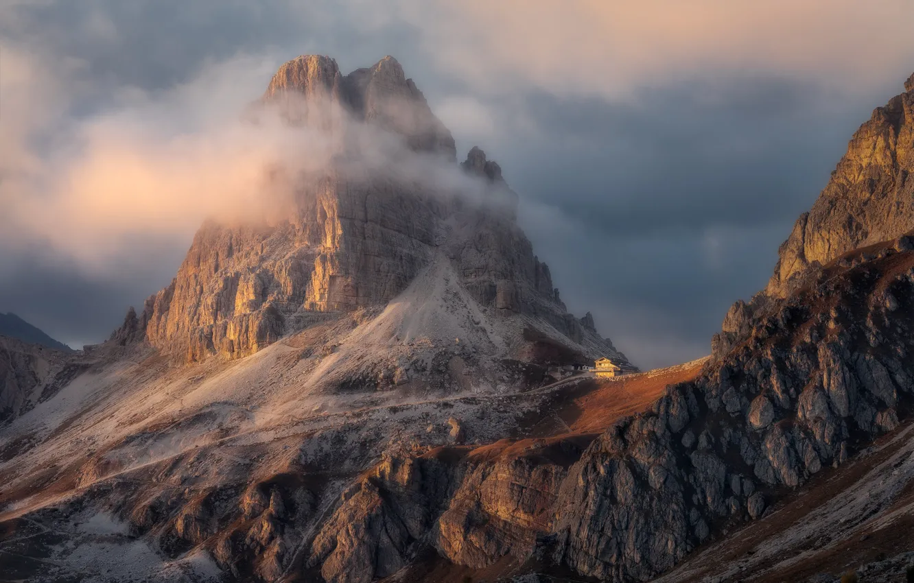 Photo wallpaper mountains, home, The Dolomites