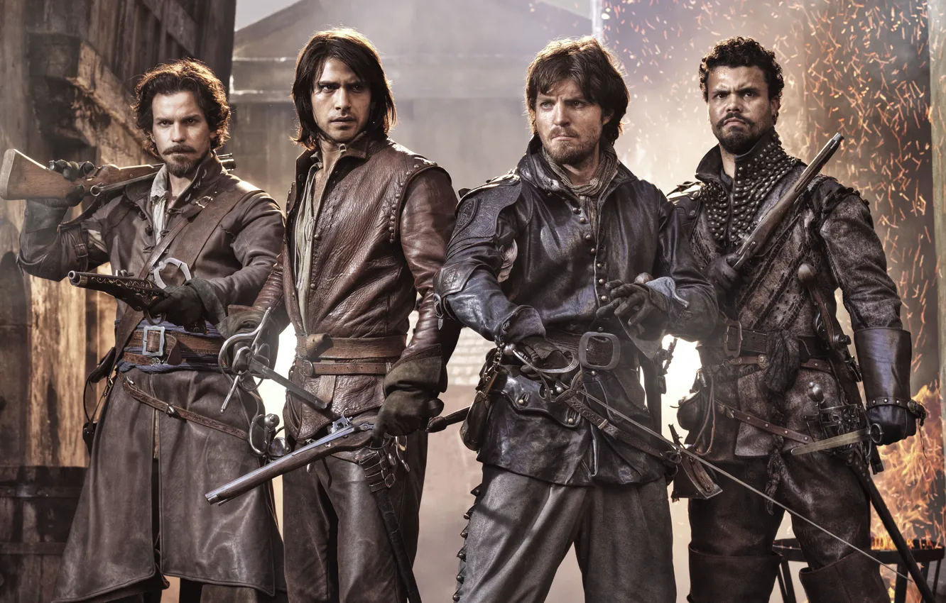 Photo wallpaper the series, the Musketeers, The Musketeers, Tom Burke, Luke Pasqualino, Howard Charles, Santiago Cabrera
