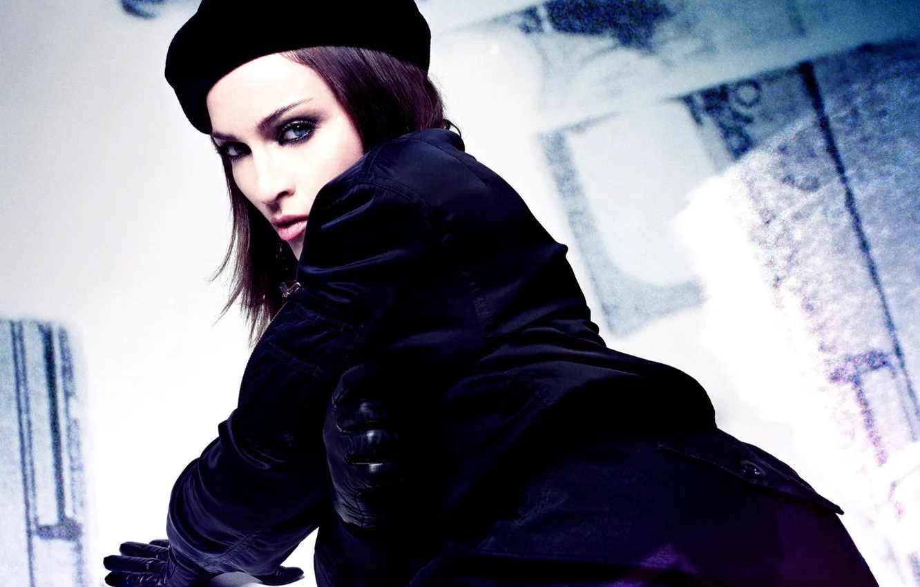 Photo wallpaper brunette, gloves, singer, Madonna, cap