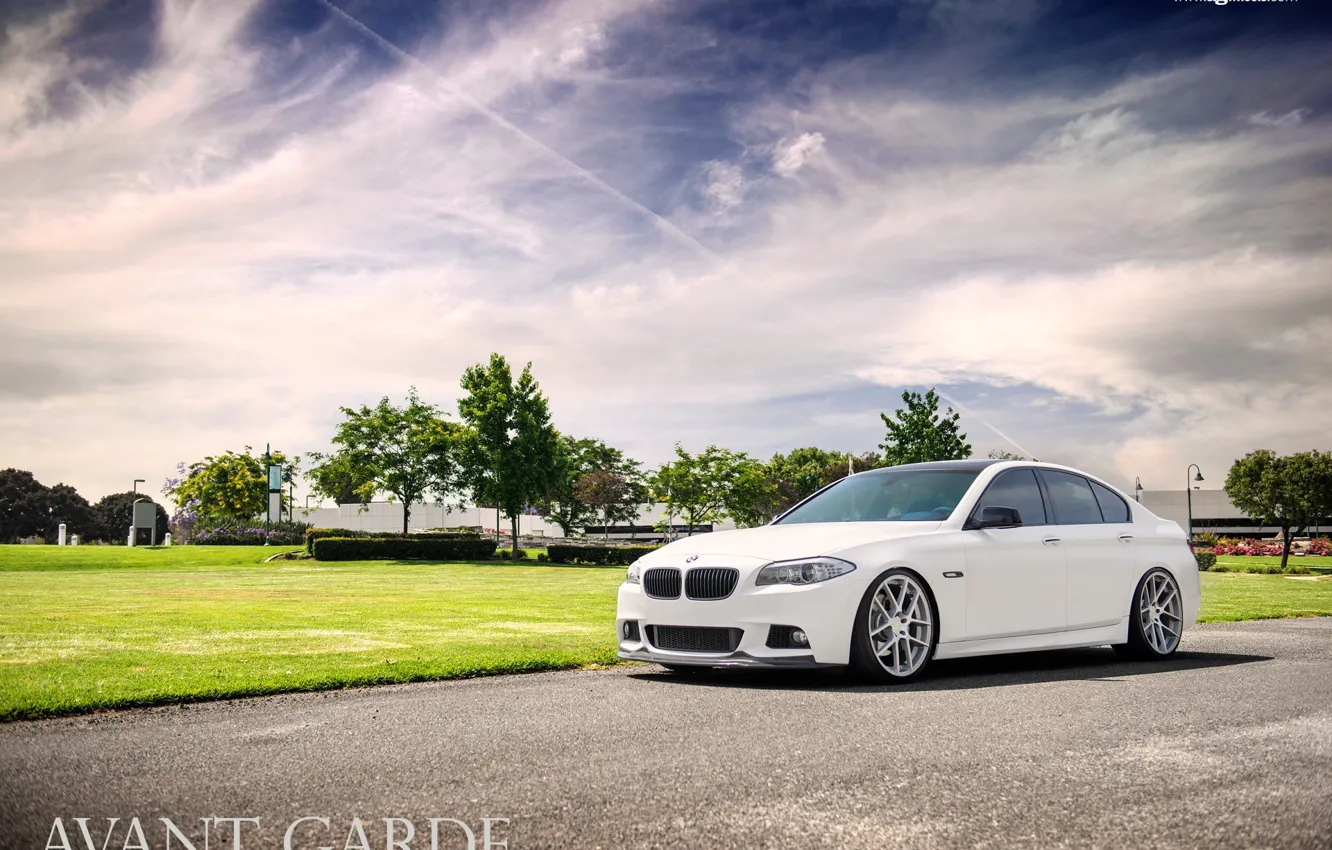 Photo wallpaper white, M-pack, agforged, BMW 5-Series