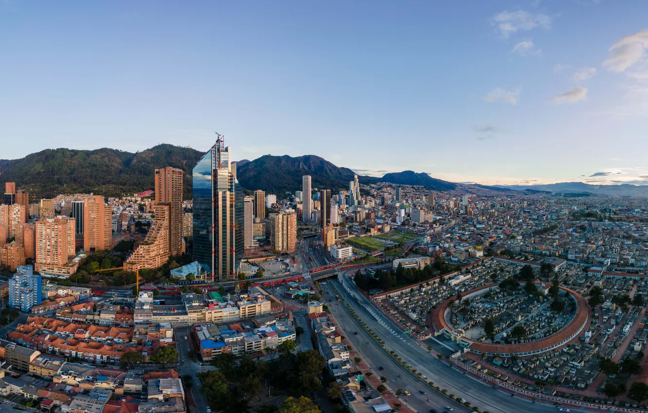 Photo wallpaper summer, sky, panorama, background, mountain, people, business, bogota