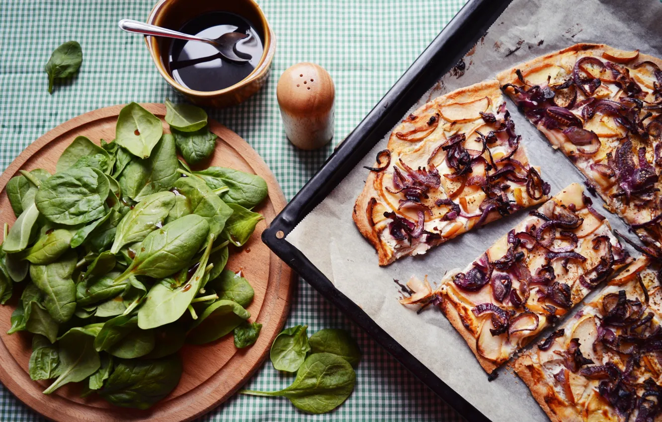 Photo wallpaper greens, food, salt