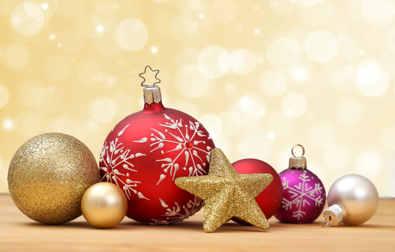 Photo wallpaper balls, decoration, holiday, new year, Christmas, Christmas, New Year