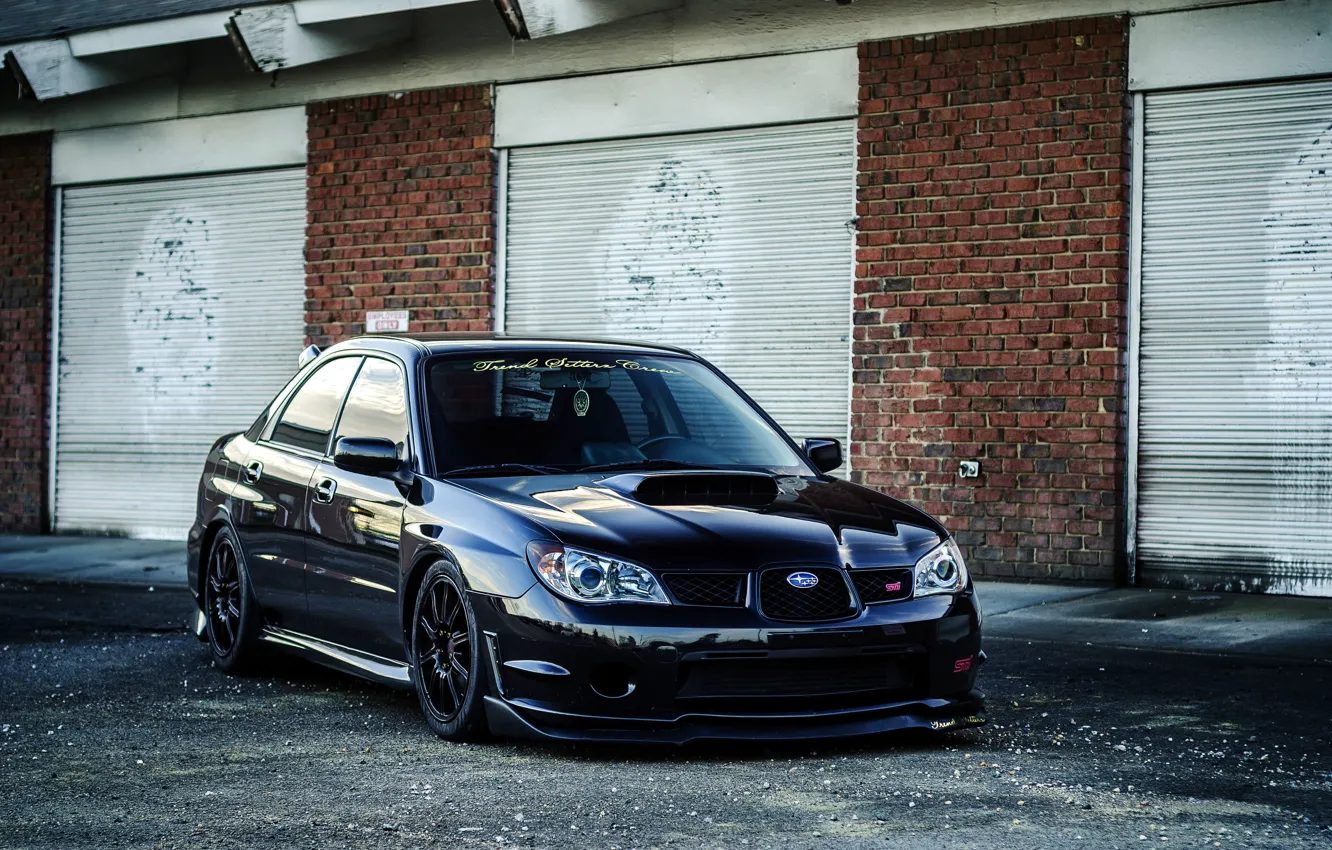 Photo wallpaper Subaru, Impreza, WRX, black, Subaru, Impreza, STi