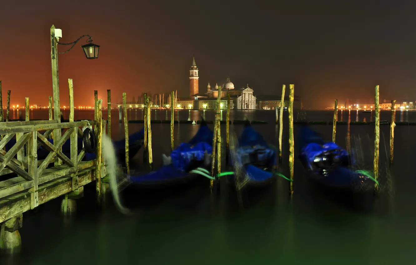 Photo wallpaper night, lights, Venice, Venice, Grand canal, The Grand canal