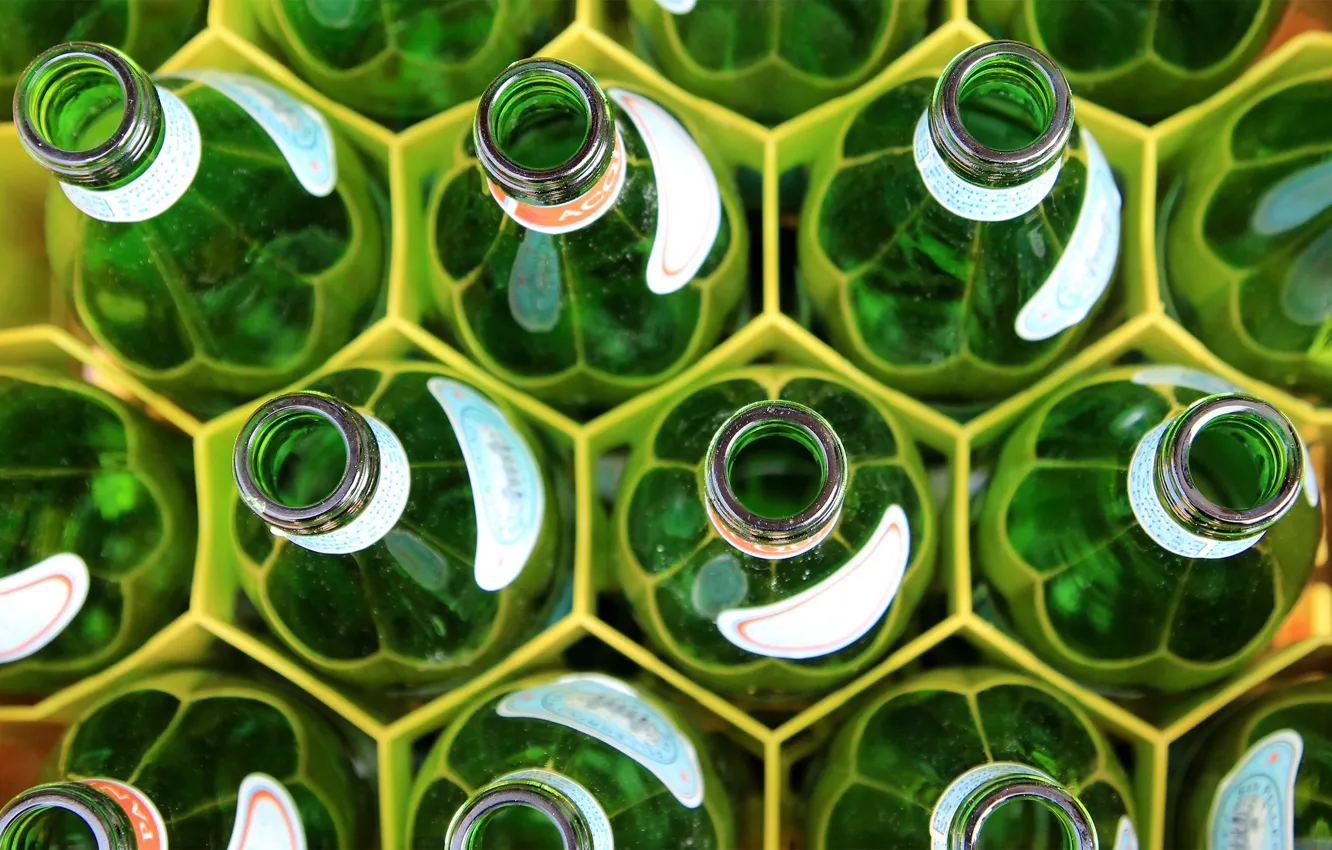 Photo wallpaper glass, macro, bottle, cell, pattern, a lot, the neck, pattern