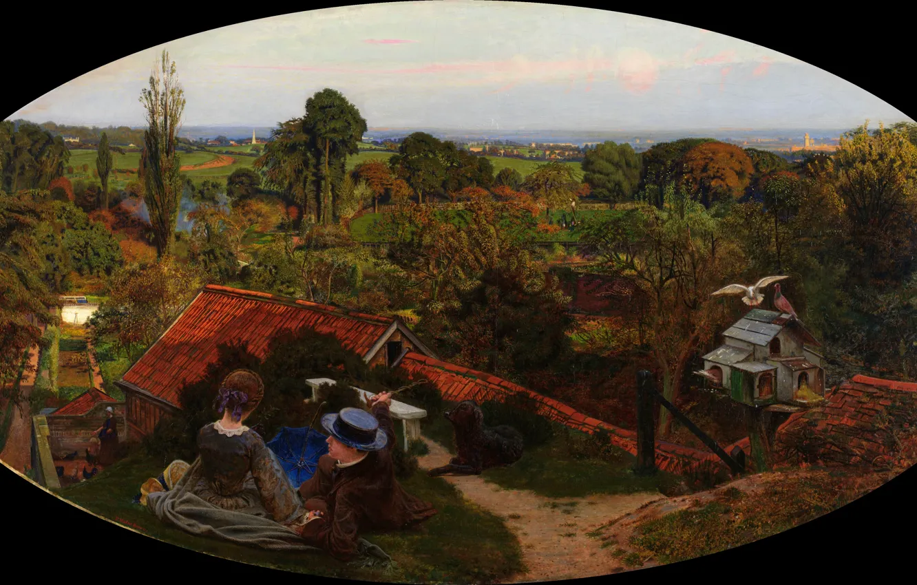 Photo wallpaper 1853, Ford Madox Brown, English autumn day