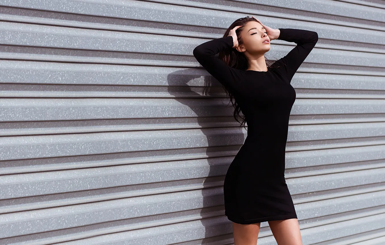 Photo wallpaper girl, dress, model, brunette