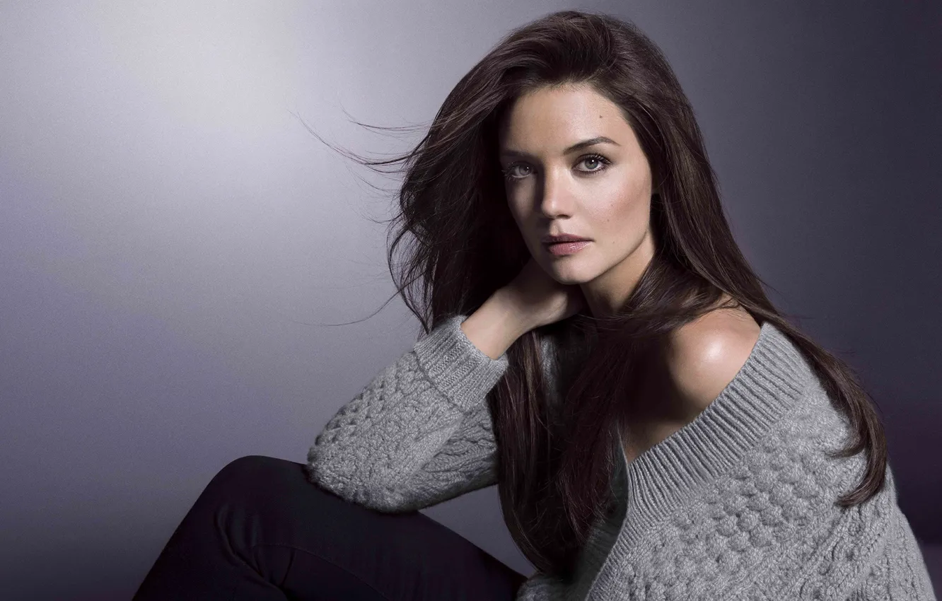 Photo wallpaper look, girl, hair, Katie Holmes