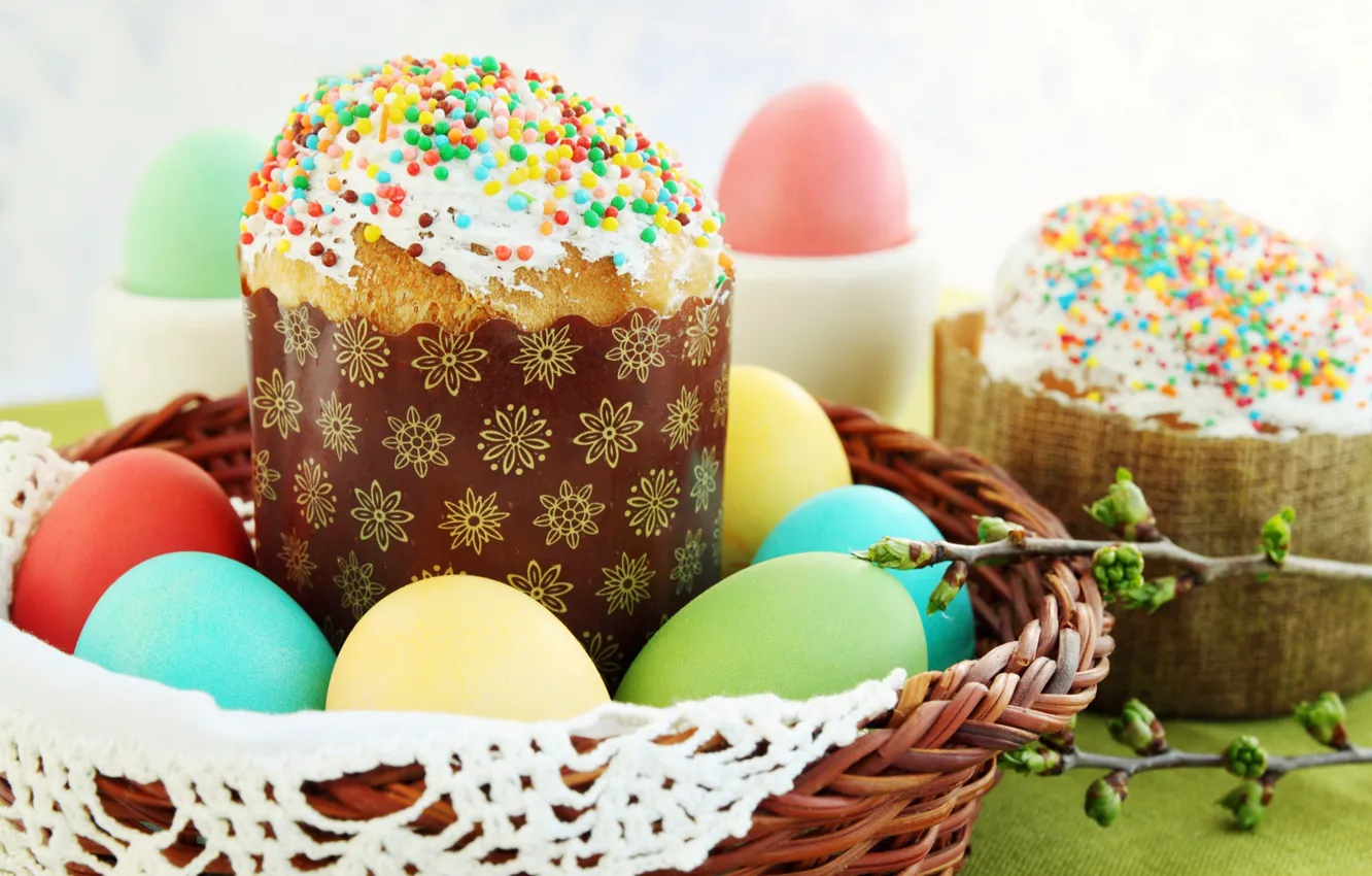 Photo wallpaper eggs, Easter, cake, glaze, eggs