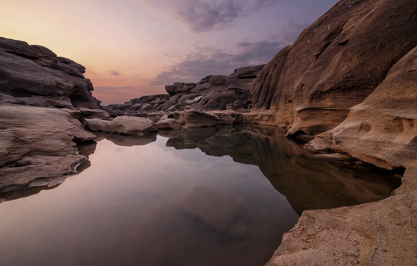Photo wallpaper the sky, water, landscape, nature, stones