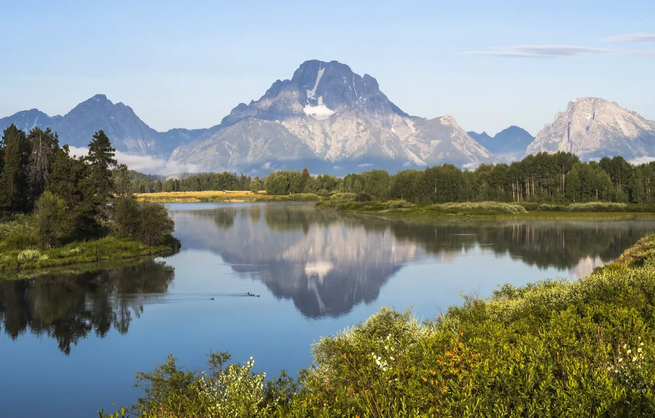 Photo wallpaper the sky, landscape, mountains, nature, lake
