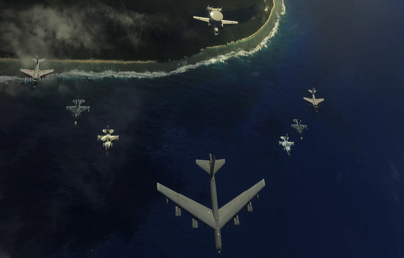 Photo wallpaper wallpaper, sea, aviation