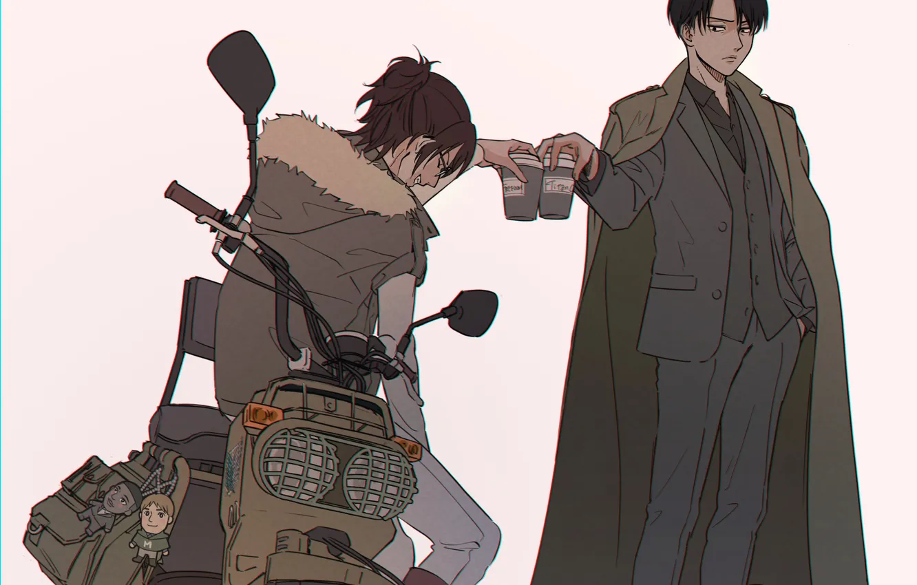 Photo wallpaper Shingeki no Kyojin, Attack Of The Titans, Eren Yeager, Levi Ackerman, Corporal Levi