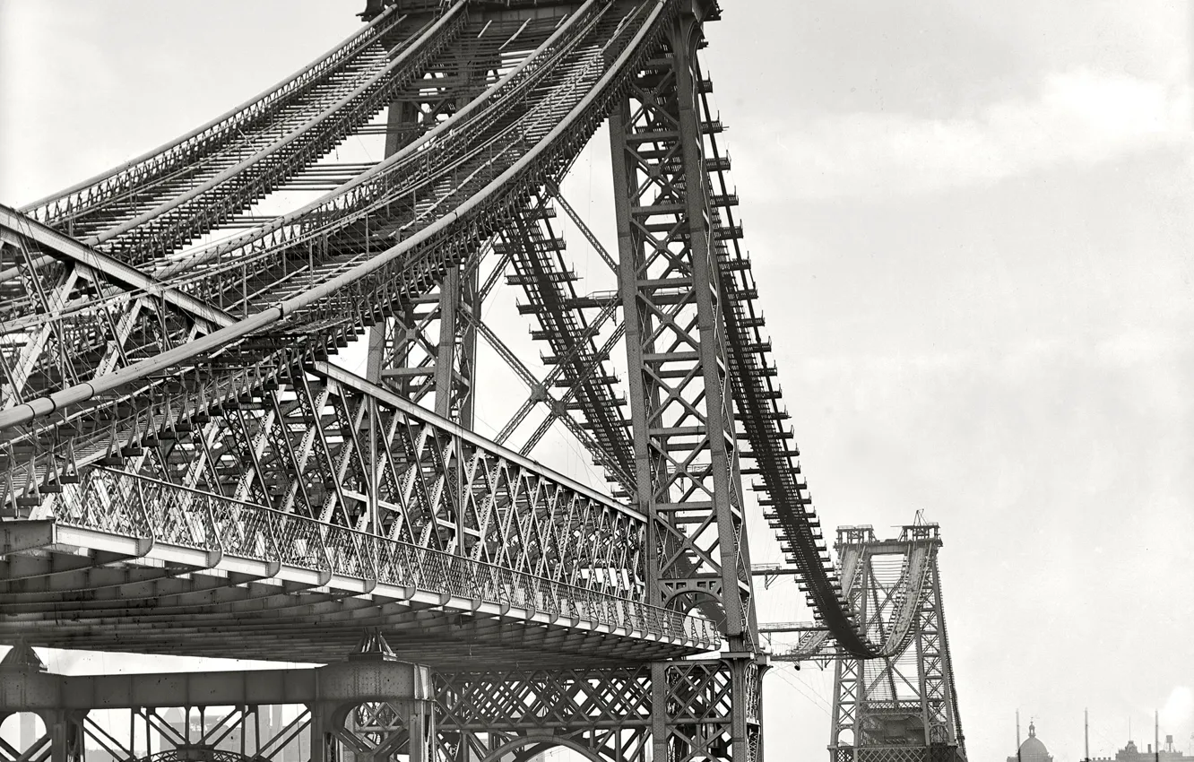 Photo wallpaper bridge, the city, retro, USA, 1902-the year