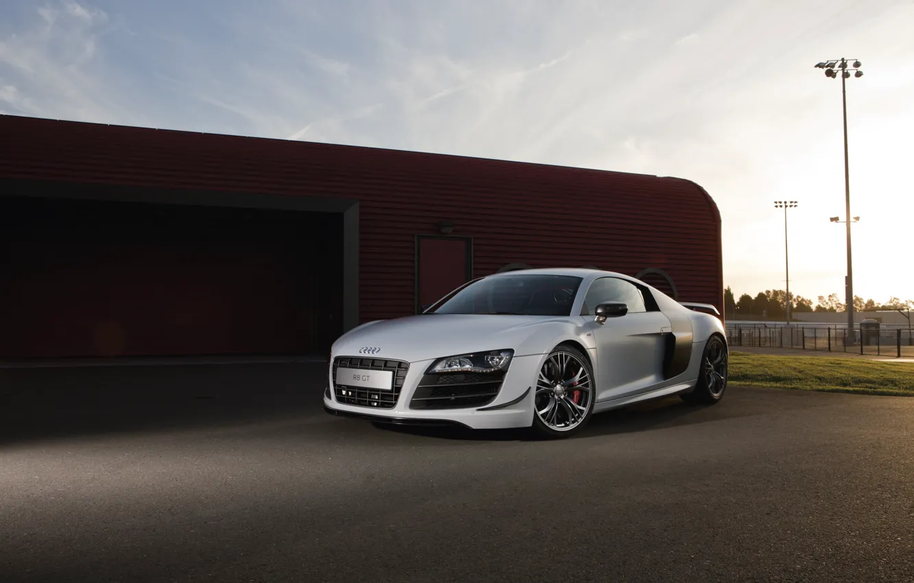 Photo wallpaper Audi, white, R8, Audi R8 GT Coupe