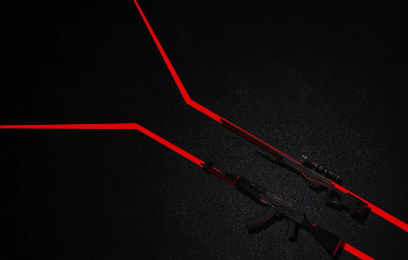 Wallpaper AK-47, awp, CS:GO, the red line for mobile and desktop ...