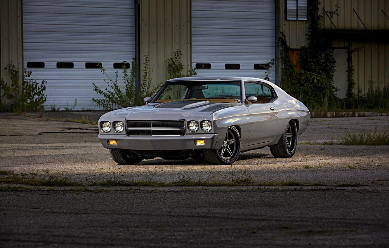 Photo wallpaper Muscle, Grey, Chevelle, Pro Touring