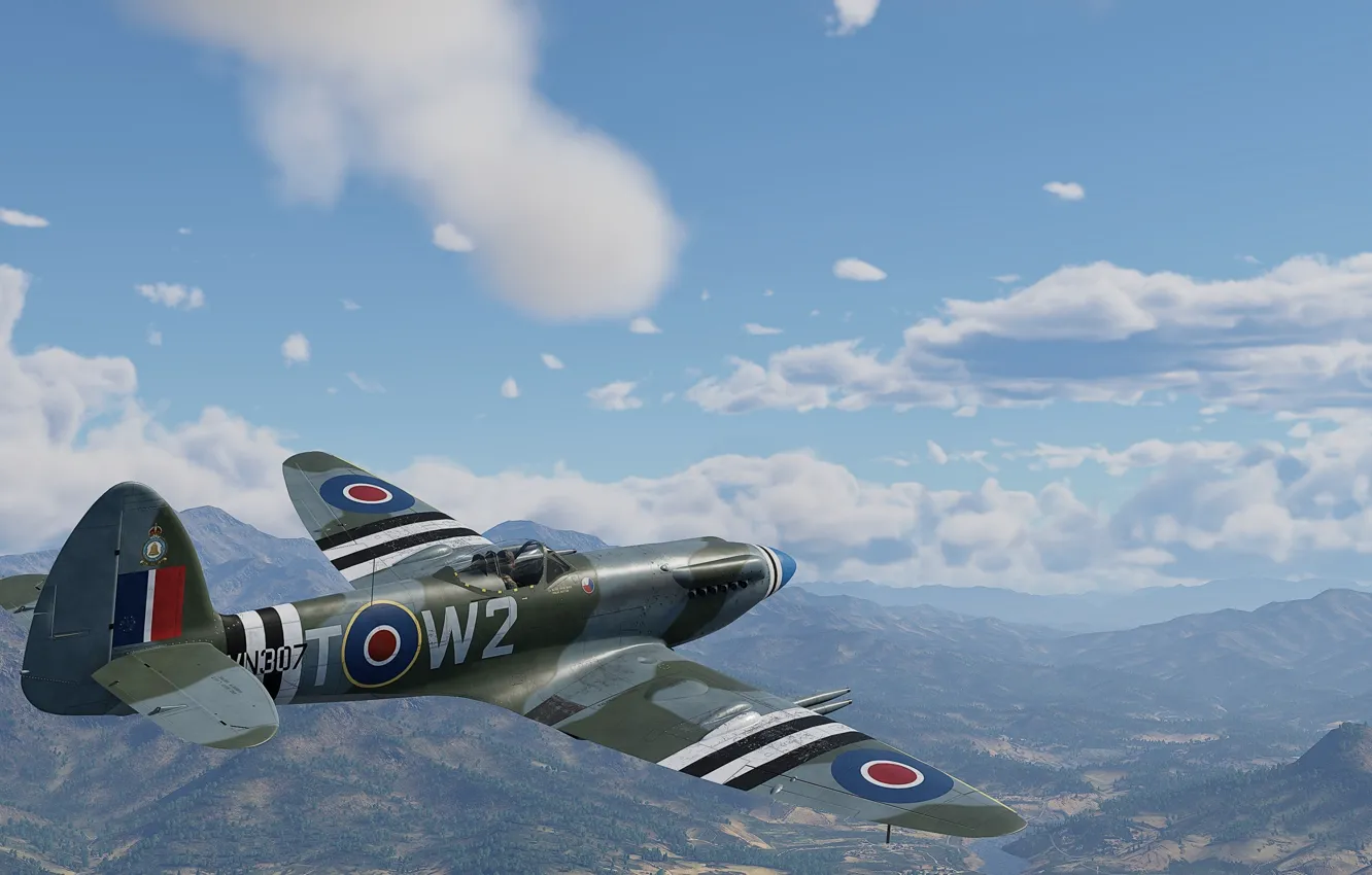 Photo wallpaper Britain, multi-role fighter, Griffon, Spitfire Mk.XXIV