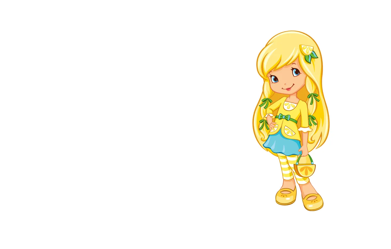 Photo wallpaper art, girl, handbag, children's, lemon