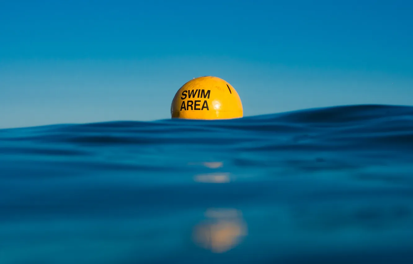 Photo wallpaper sky, sea, buoy, swin area
