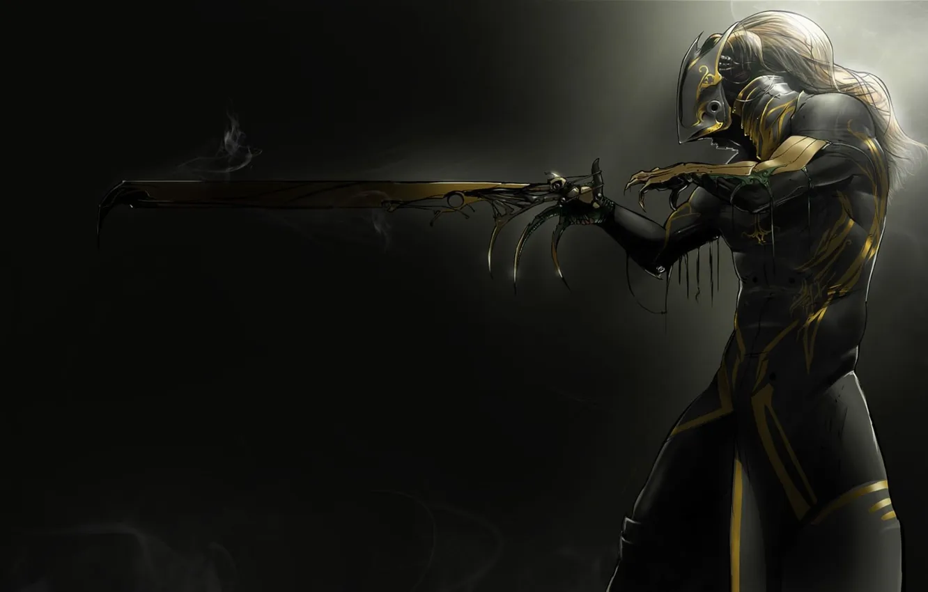 Photo wallpaper BACKGROUND, PATTERNS, SWORD, CLOAK, WARRIOR