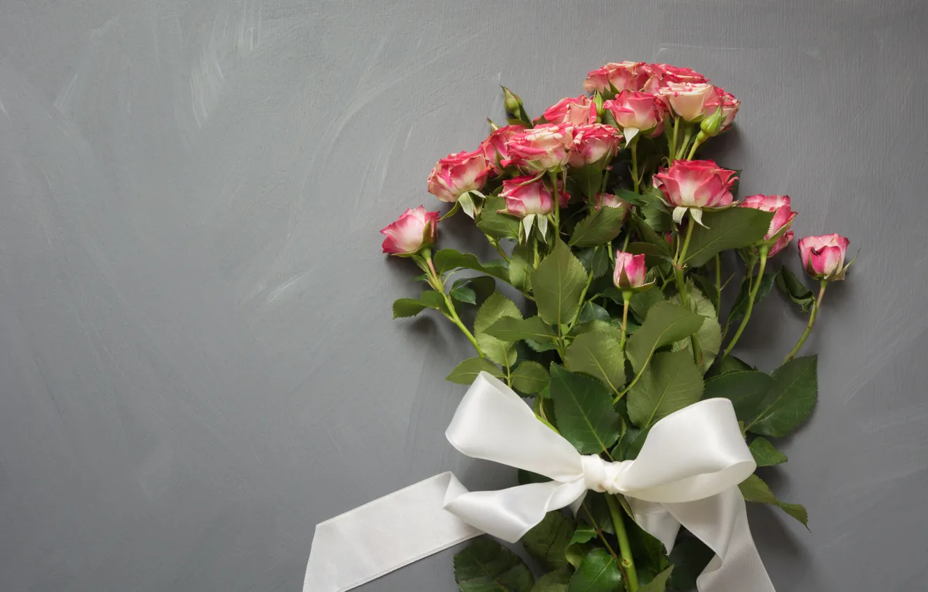 Photo wallpaper gift, roses, tape, pink, buds, Lazhko Svetlana