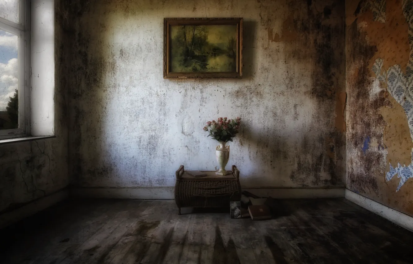 Photo wallpaper flowers, room, picture