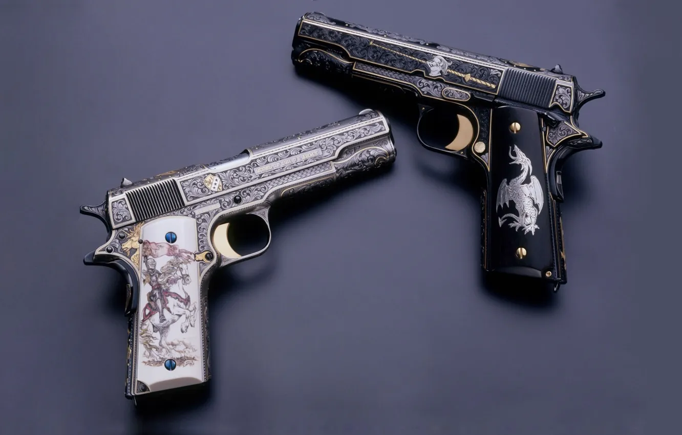 Photo wallpaper gun, weapons, gun, pistol, weapon, custom, M1911, 1911
