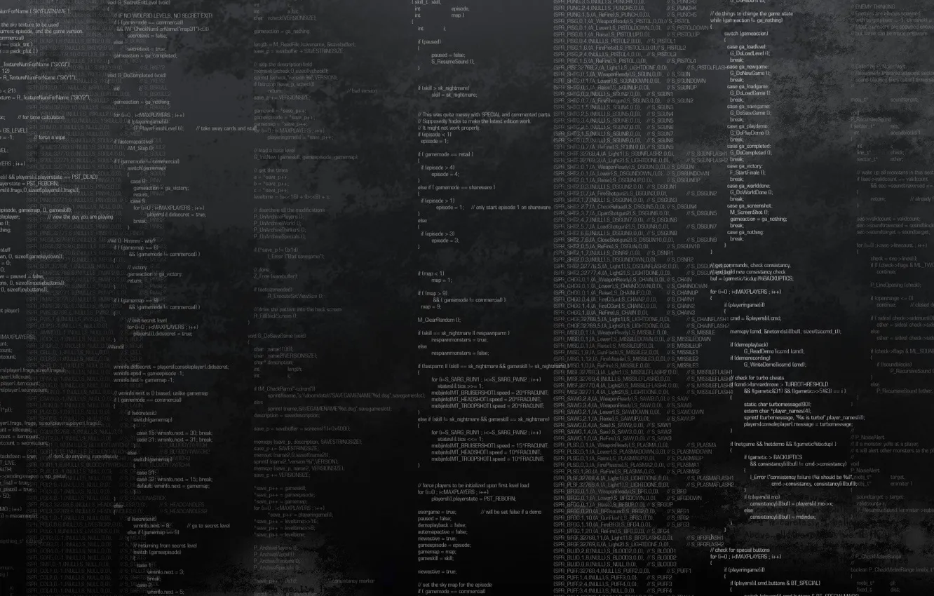 Photo wallpaper Dark, Doom, Code, Programming