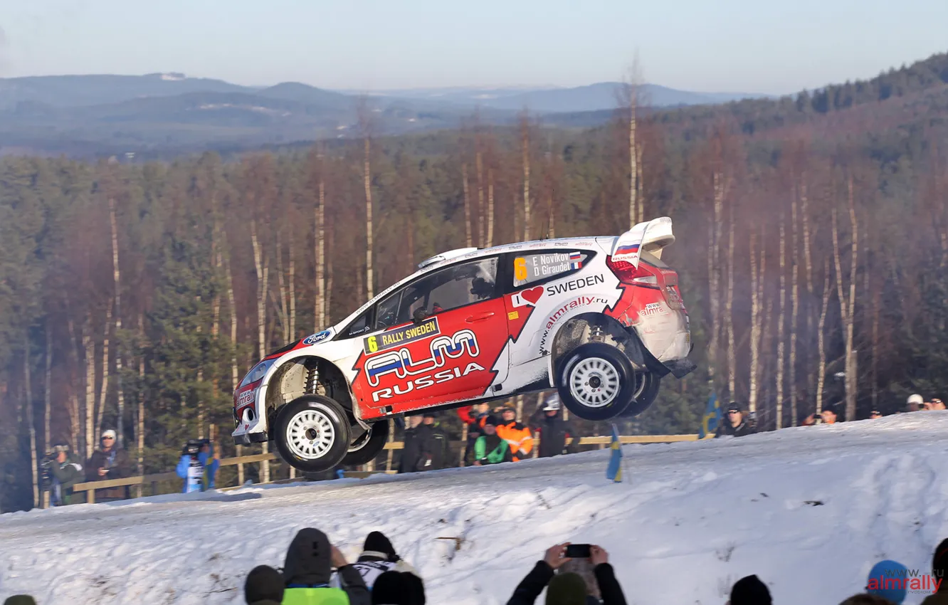 Photo wallpaper Car, ford, cars, rally, WRC, snow, machinery
