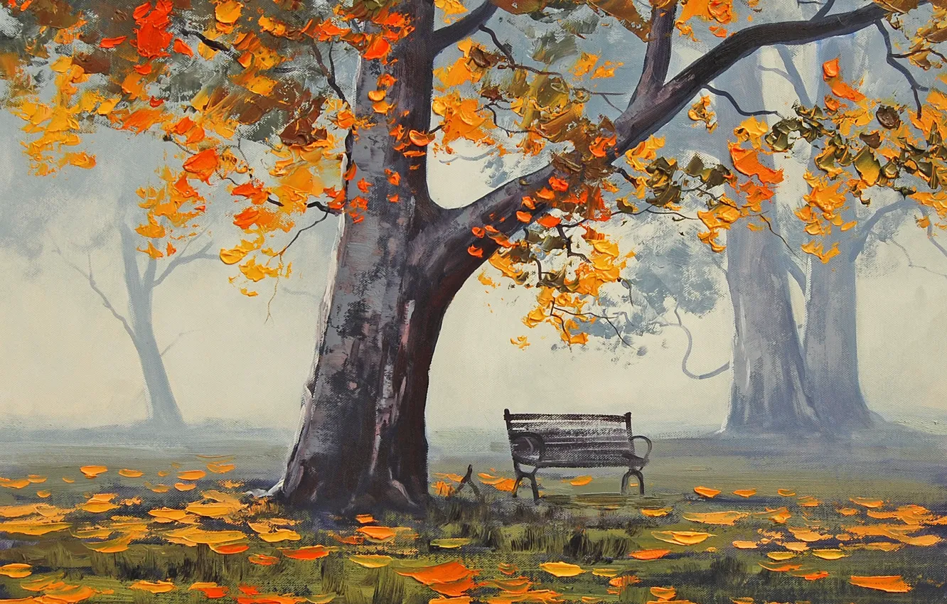 Photo wallpaper figure, art, ARTSAUS, PARK BENCH