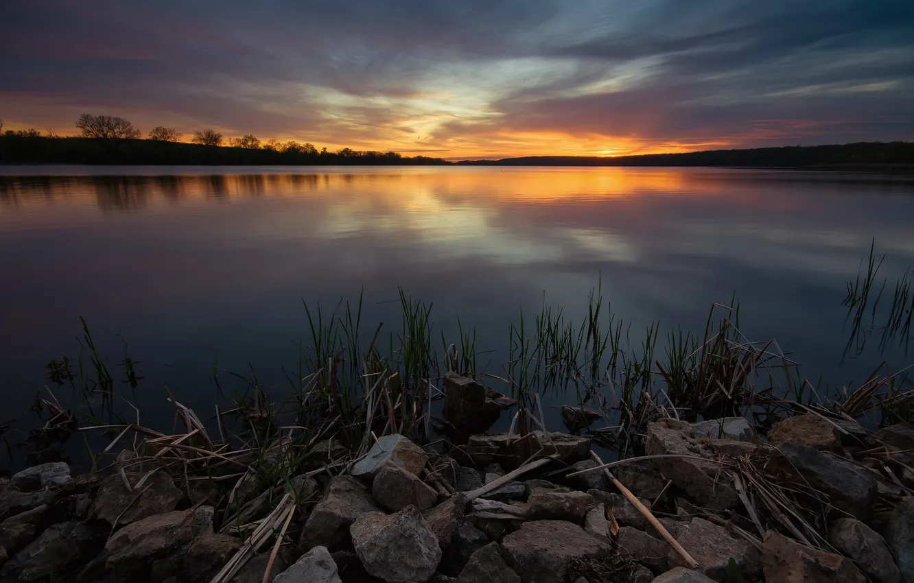 Photo wallpaper lake, USA, USA, Illinois, Illinois, Cook County, Cook County