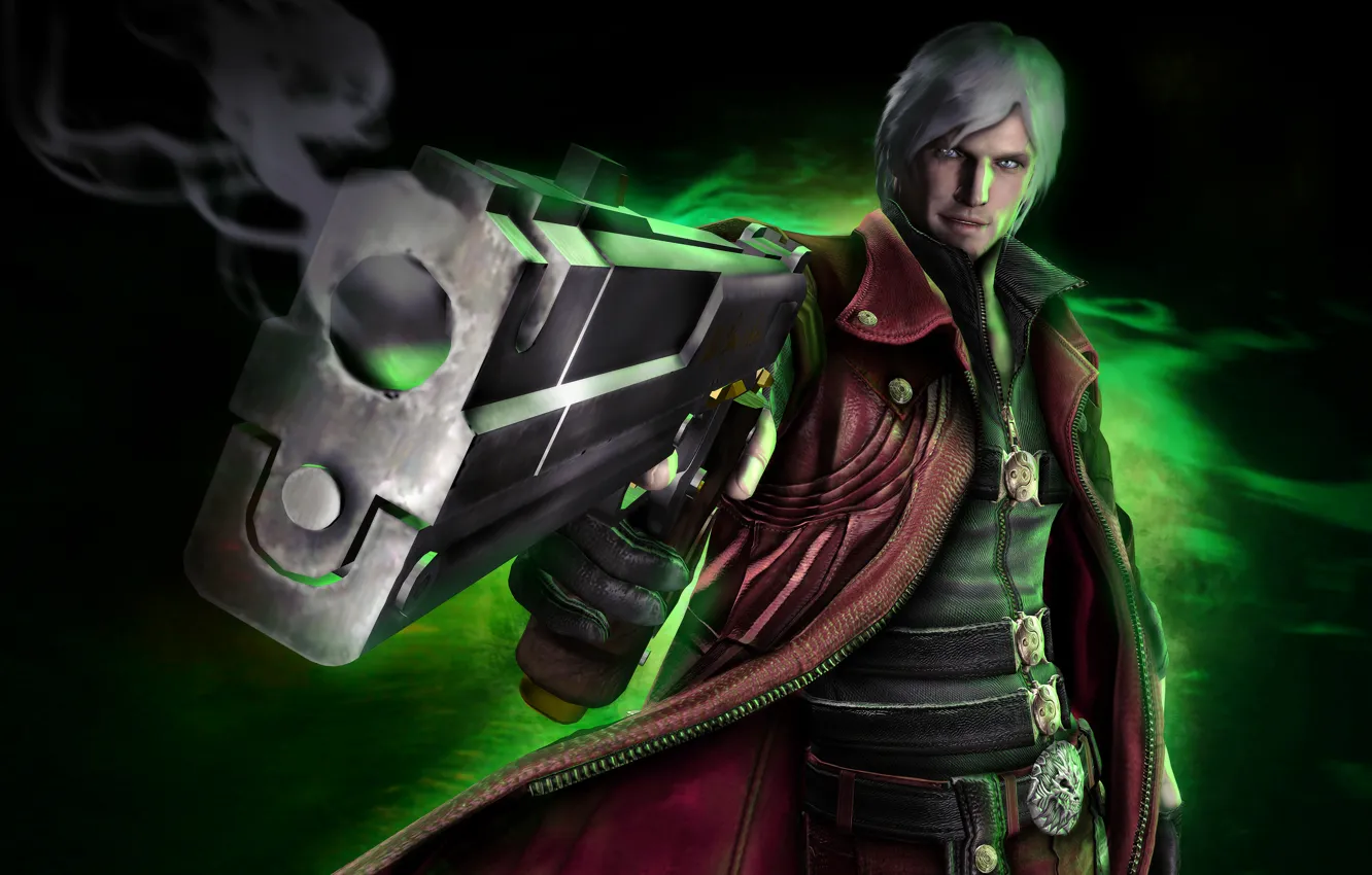 Photo wallpaper gun, white hair, Dante, Capcom, Devil may cry 4