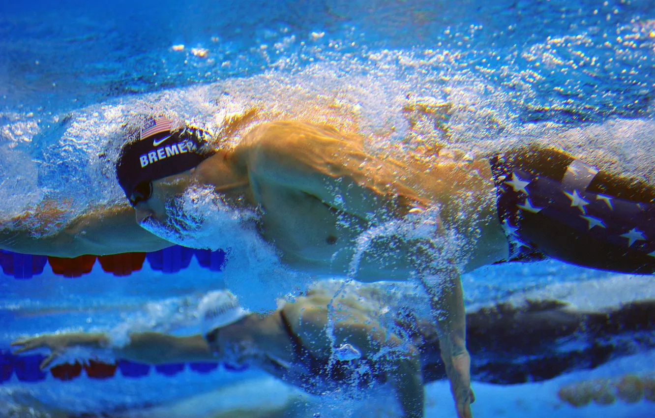 Photo wallpaper pool, swimmer, Freestyle, Eli Bremmer