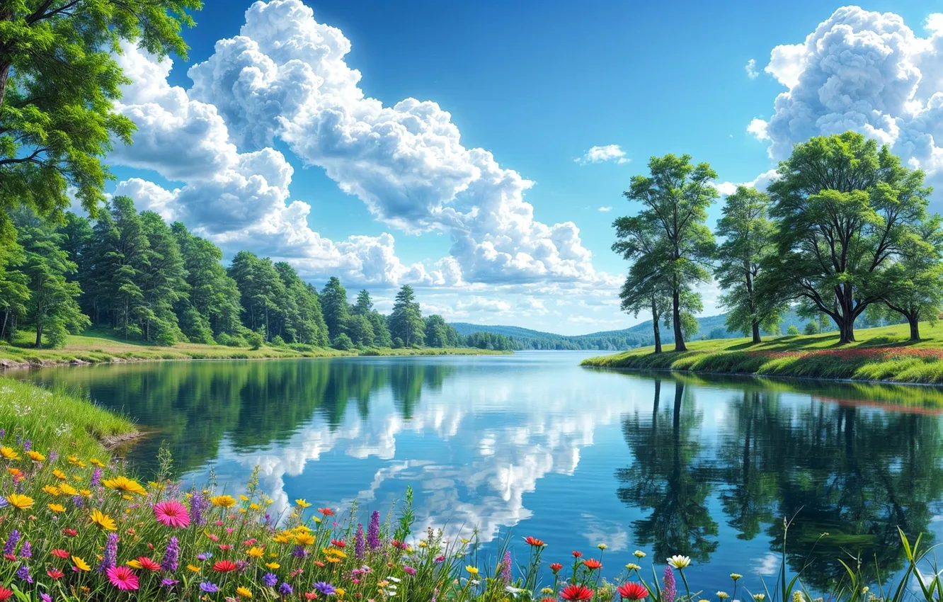 Photo wallpaper nature, landscapes, Network, neural, lbas