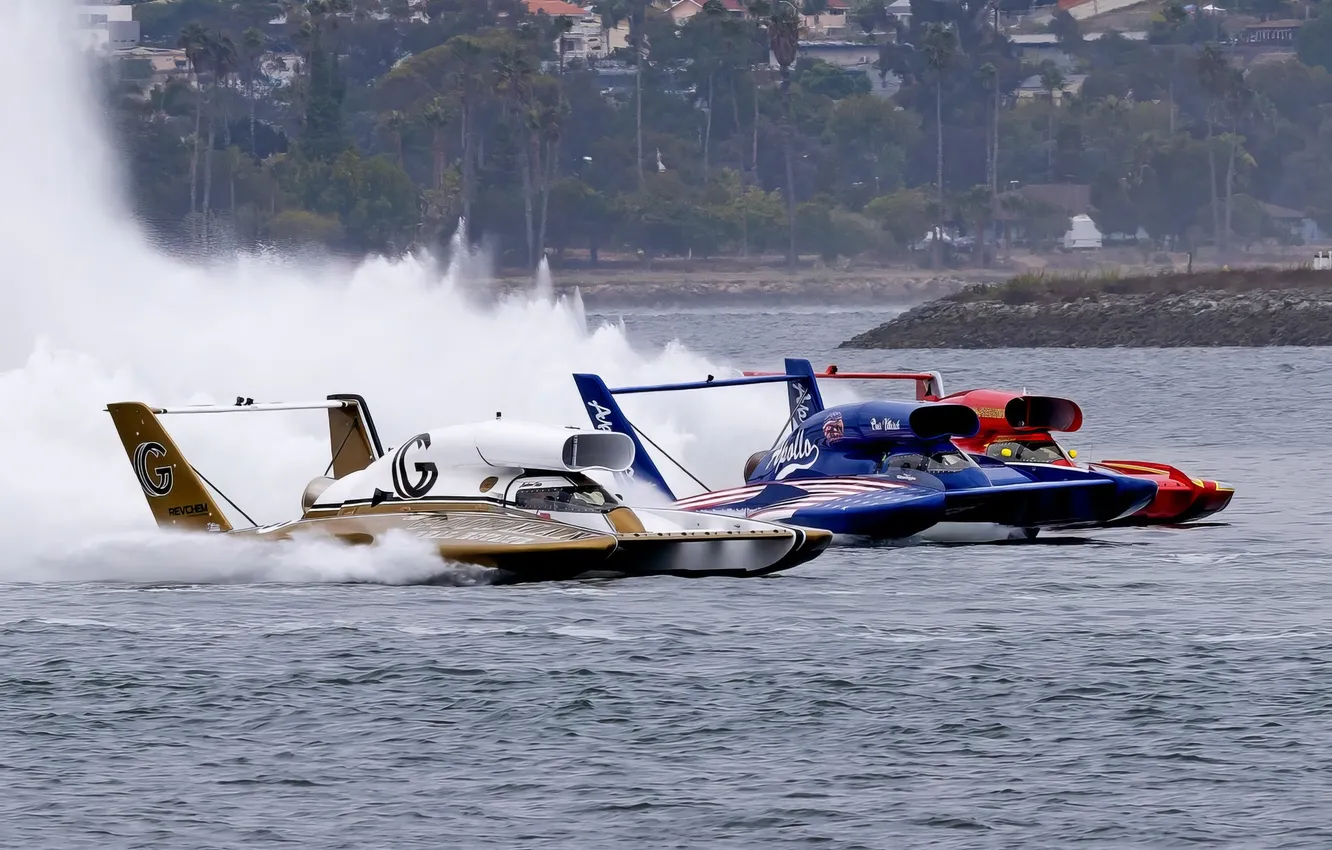 Photo wallpaper race, boat, speed
