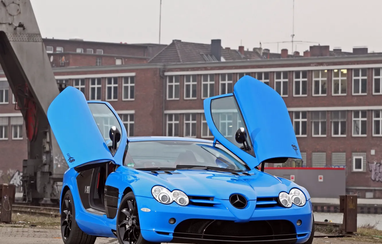 Photo wallpaper McLaren, Mercedes-Benz, SLR, tuning, blur, cut48 and Edo competition