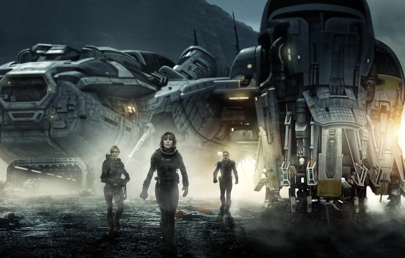 Photo wallpaper fiction, the film, Charlize Theron, planet, Charlize Theron, spaceship, the astronauts, Michael Fassbender