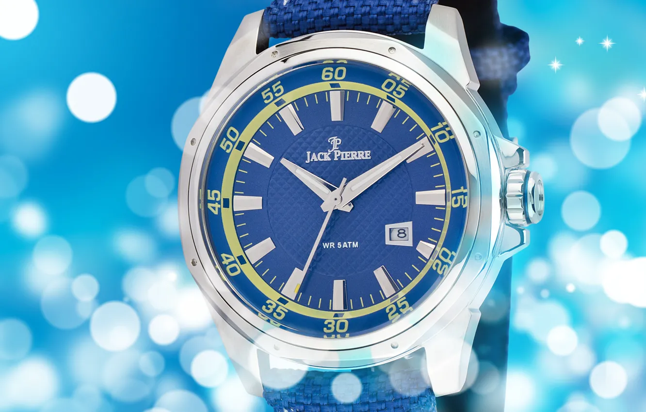 Photo wallpaper blue, watch, Jack Pierre