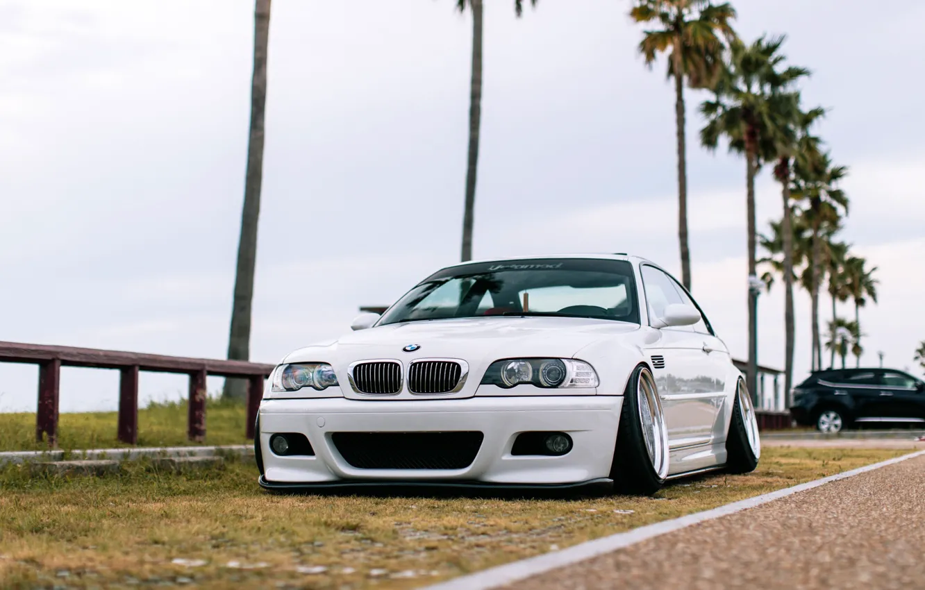 Photo wallpaper machine, auto, white, BMW, BMW, car, the front, the Germans