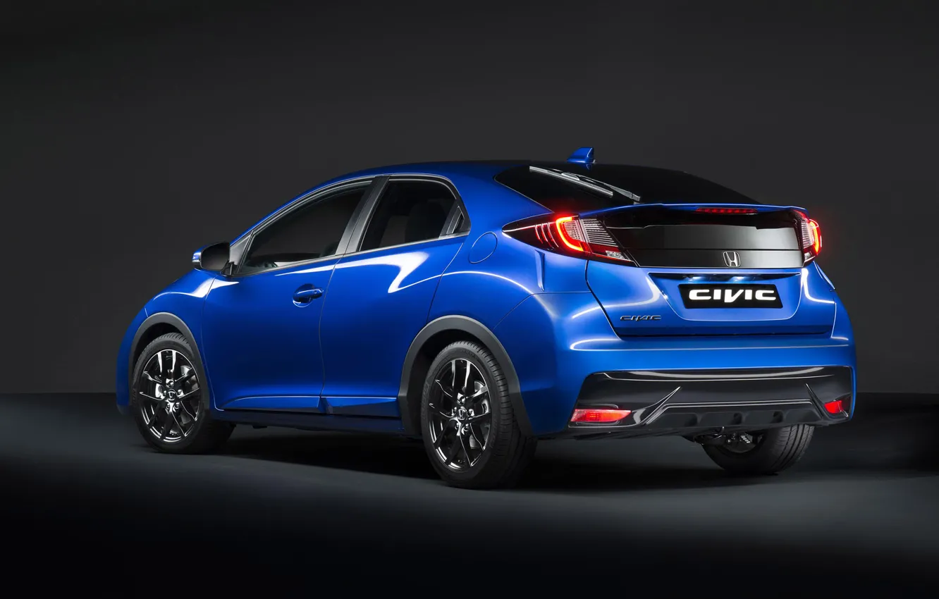 Photo wallpaper car, Honda, blue, Sport, Civic, Paris Motor Show