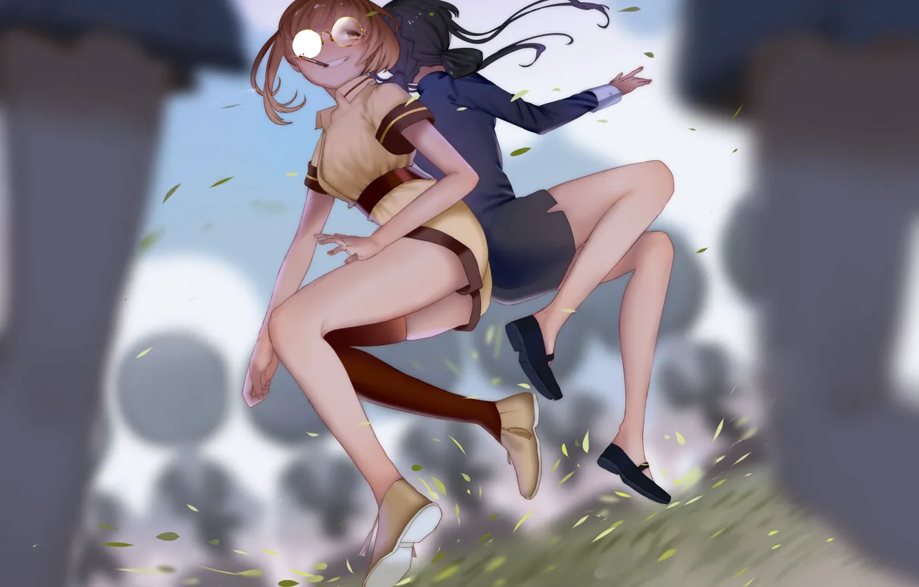 Photo wallpaper glasses, girl, girls