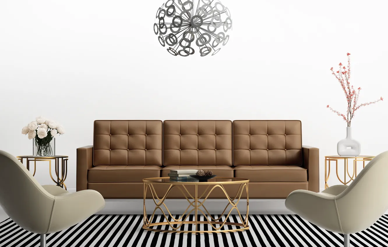 Photo wallpaper design, interior, living room, modern