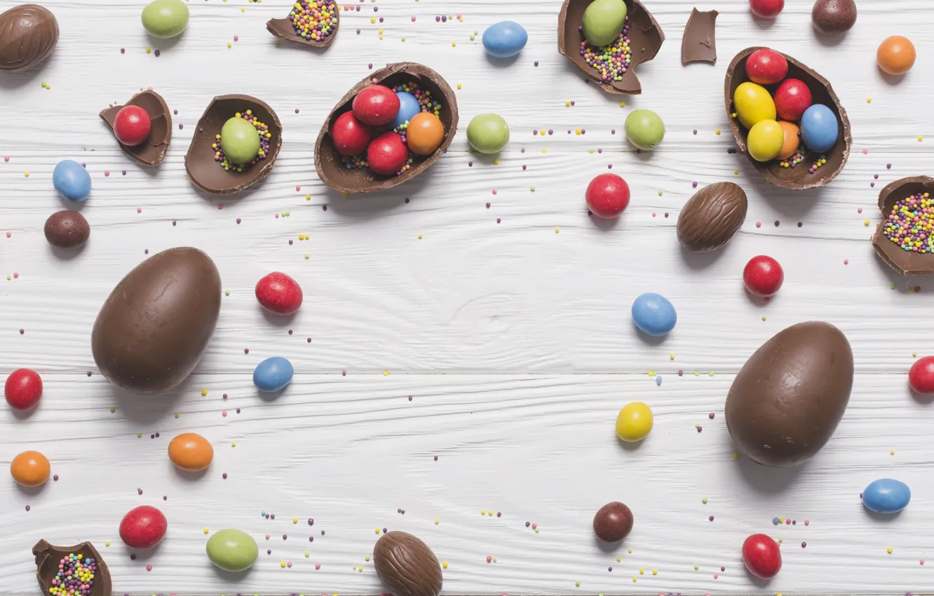 Photo wallpaper candy, cuts, chocolate eggs