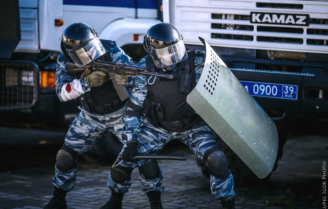 Photo wallpaper police, Russia, special forces, MIA, riot