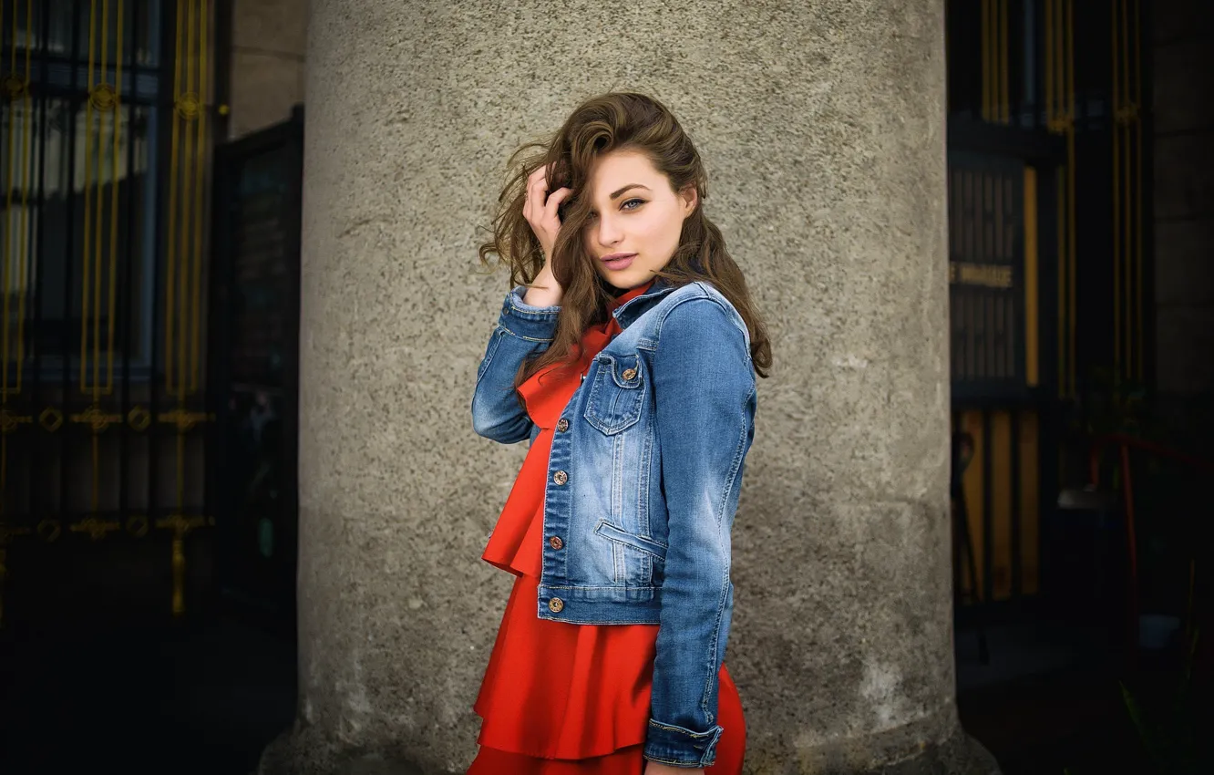 Photo wallpaper look, girl, pose, hair, Dmitry Medved, Galia