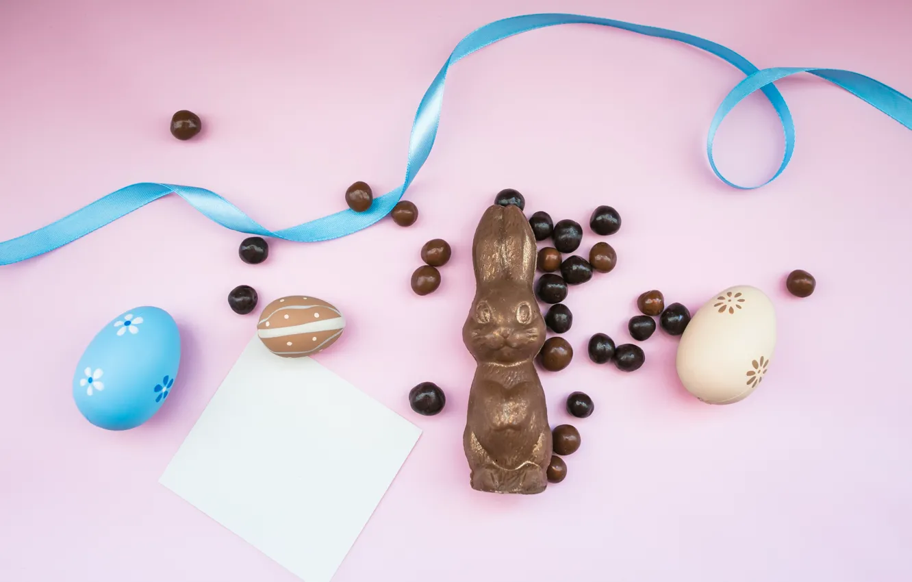 Photo wallpaper holiday, chocolate, hare, eggs, Easter, tape, chocolates