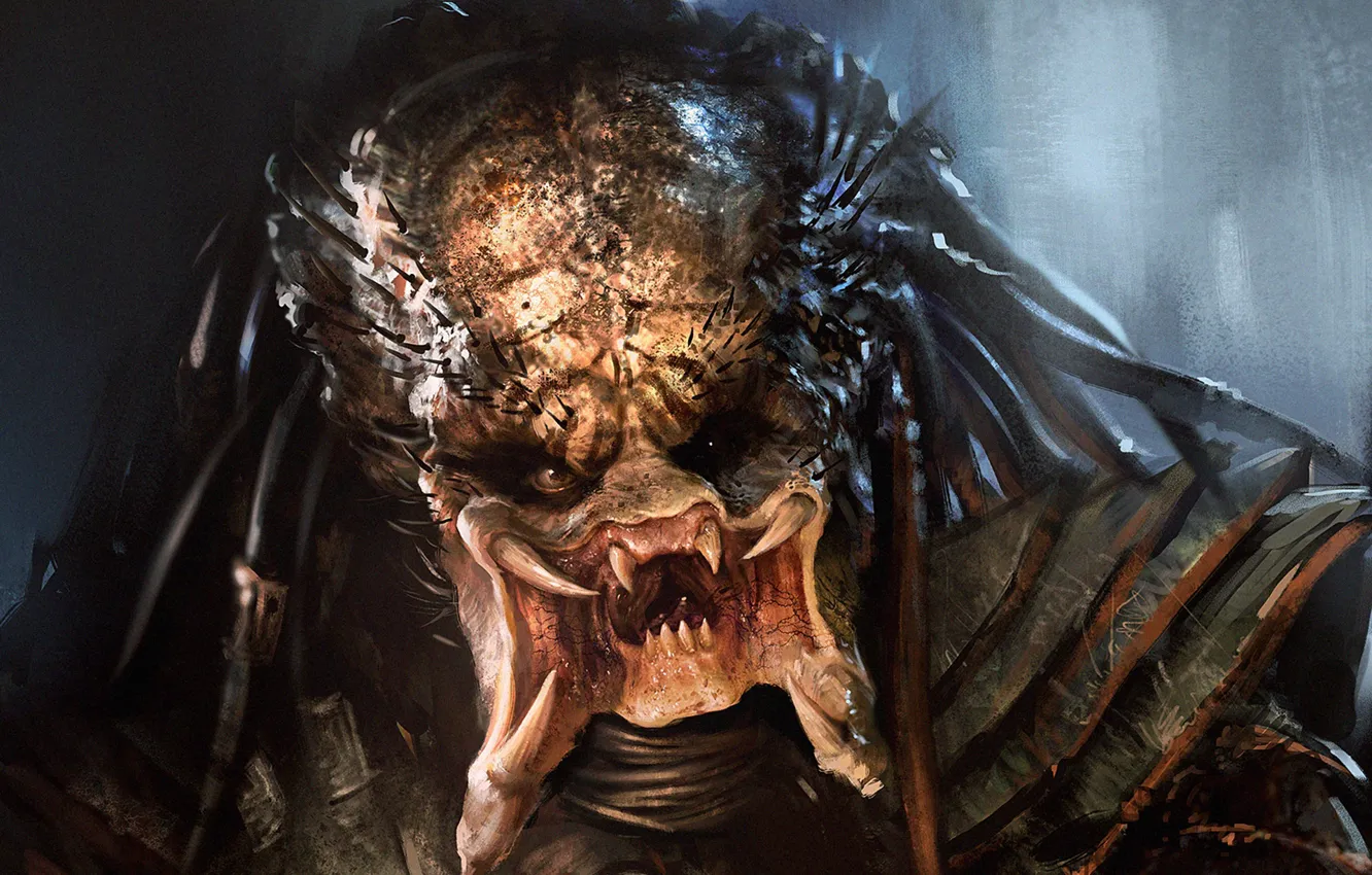 Photo wallpaper face, predator, art, fangs, alien, Predator